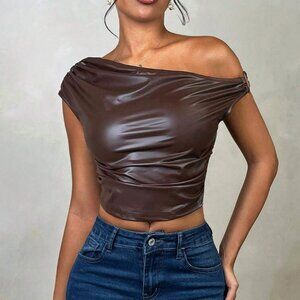 Brown leather top